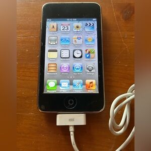 Black and Silver iPod  with Charger